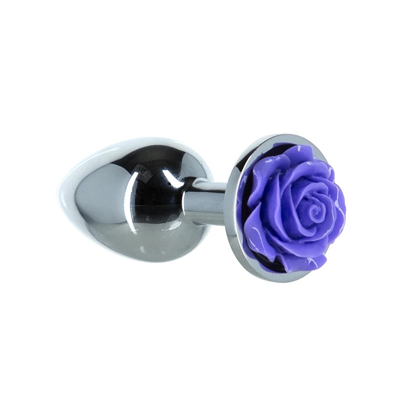 Plug analny - Lux Active Metal Butt Plug Purple Rose